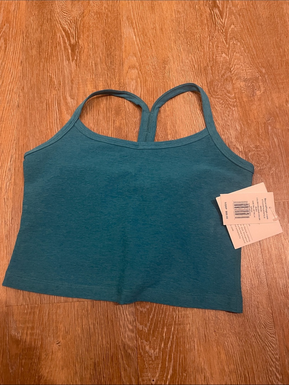 Women’s Teal Tank Crop Top - Racerback Style